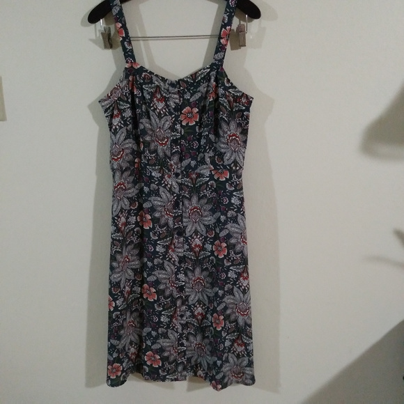 LOFT PAISLEY BUTTON DOWN FLARE DRESS - Picture 2 of 5